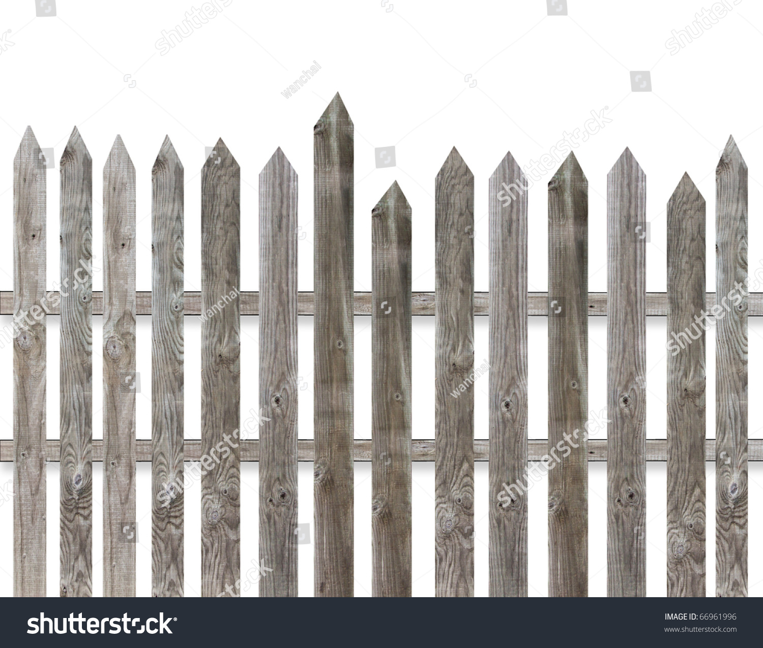 Old Wooden Fence Isolate Over White Stock Photo 66961996 - Shutterstock