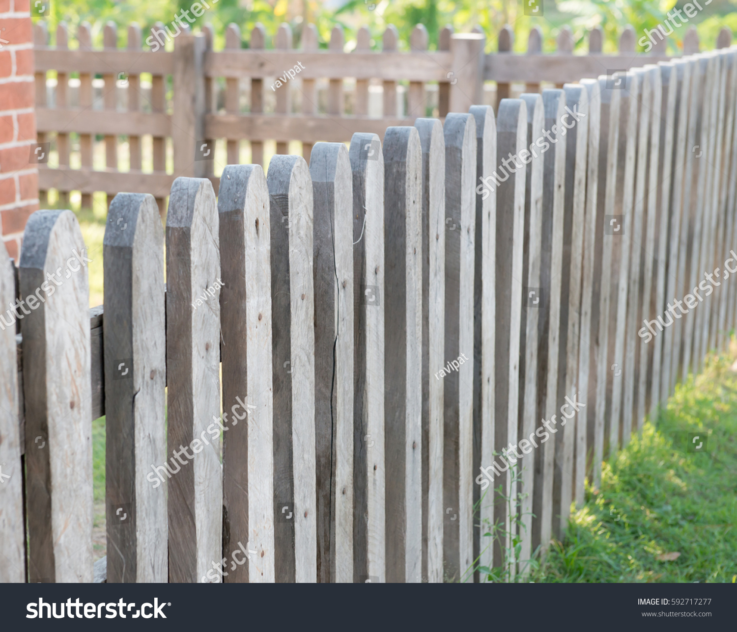 Old Wooden Fence Village Background Wooden Stock