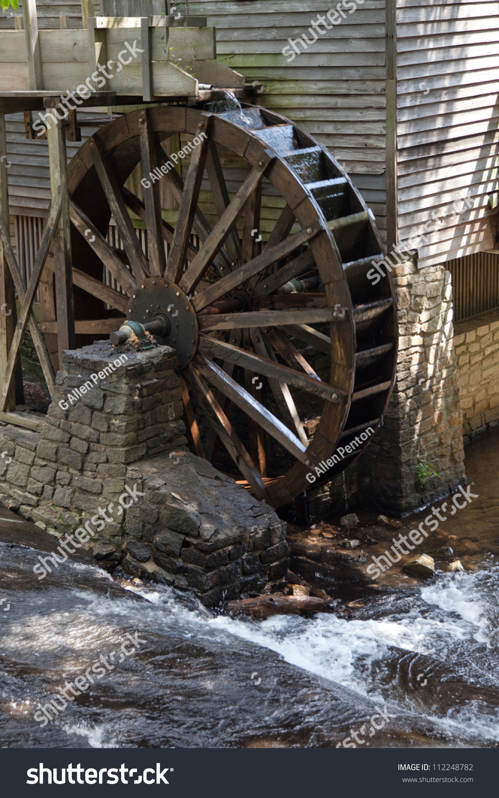 Old Wooden Grist Mill Water Wheel Stock Photo 112248782 - Shutterstock