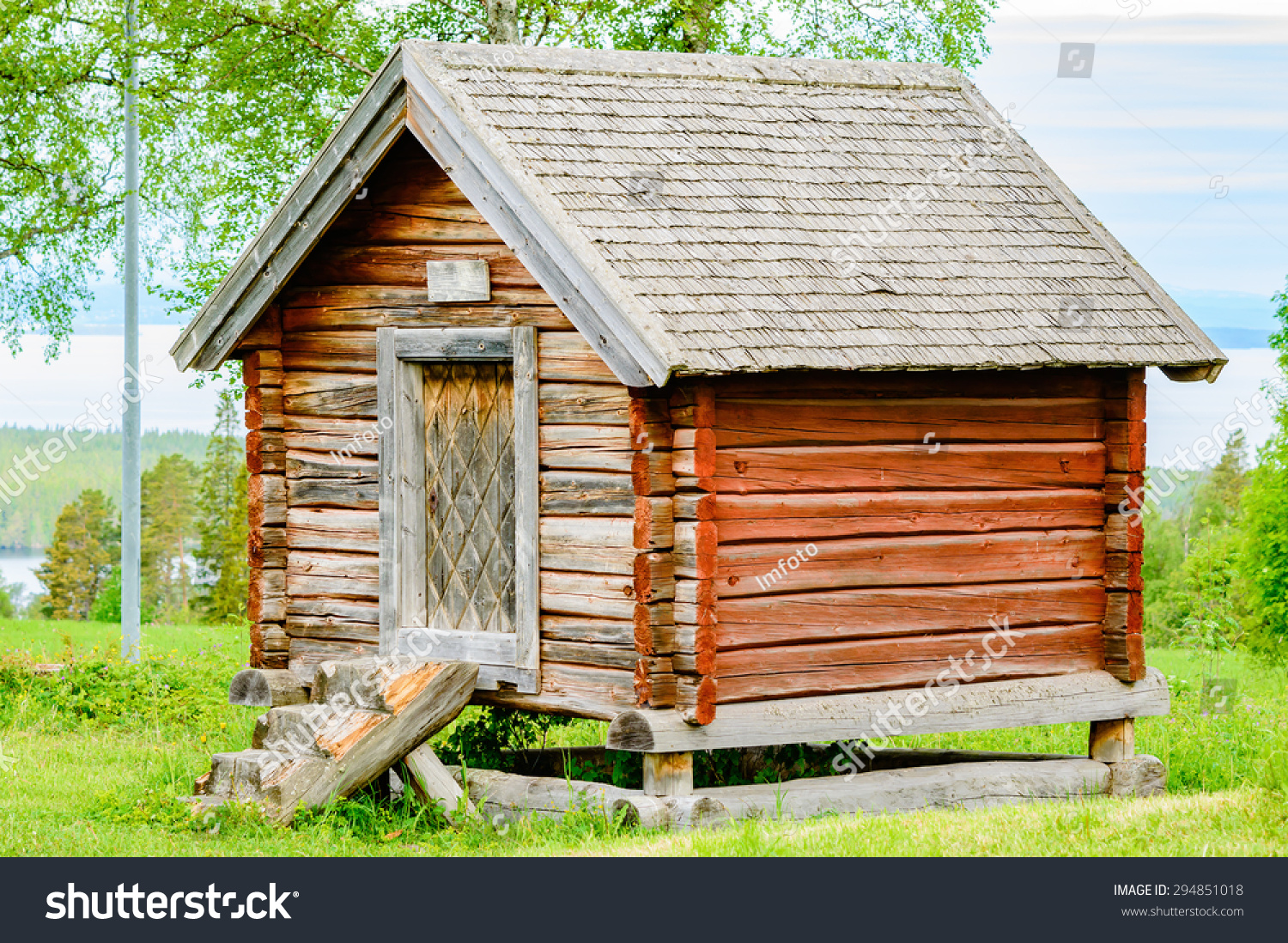 Old Wooden Storage Building Northern Sweden Stock Photo Edit Now