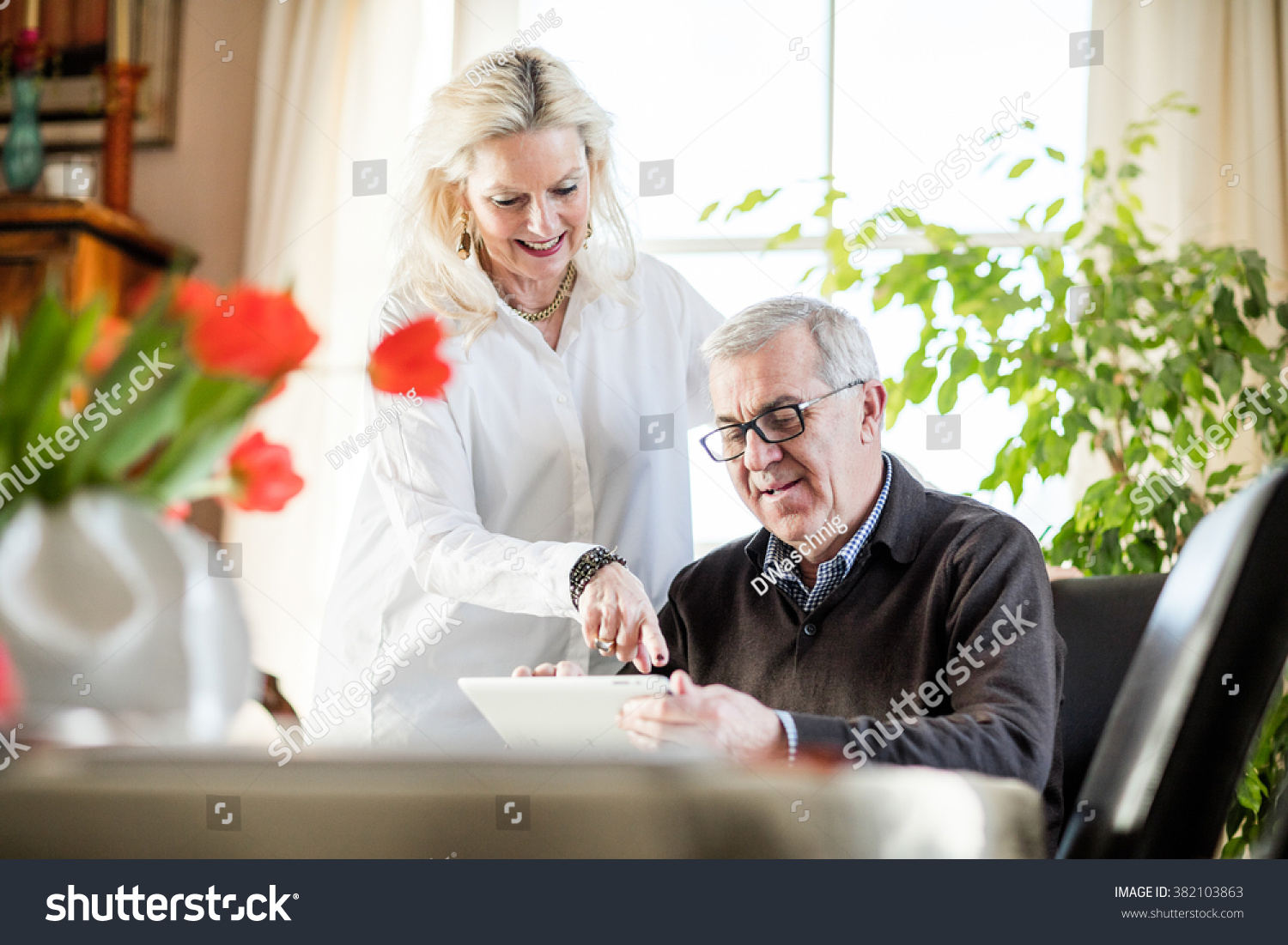 Older Couple Having Fun Smiling While Stock Photo Edit Now 382103863