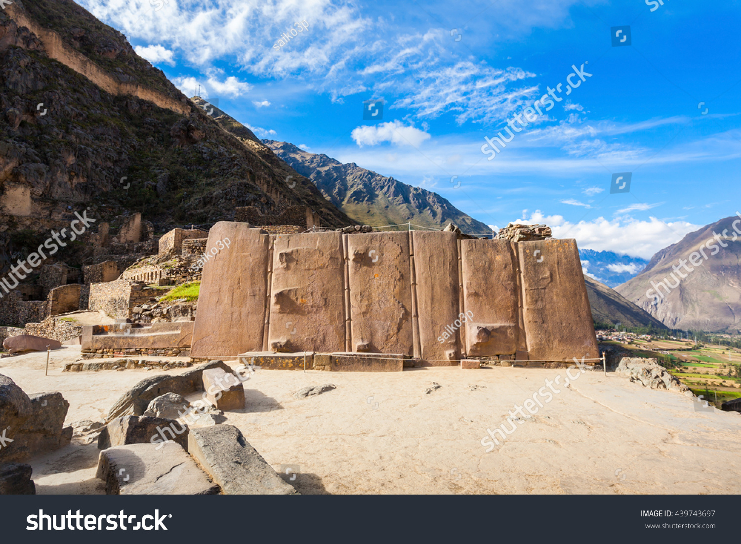 Ollantaytambo Wall Six Monoliths Sun Temple Stock Photo (Edit Now ...