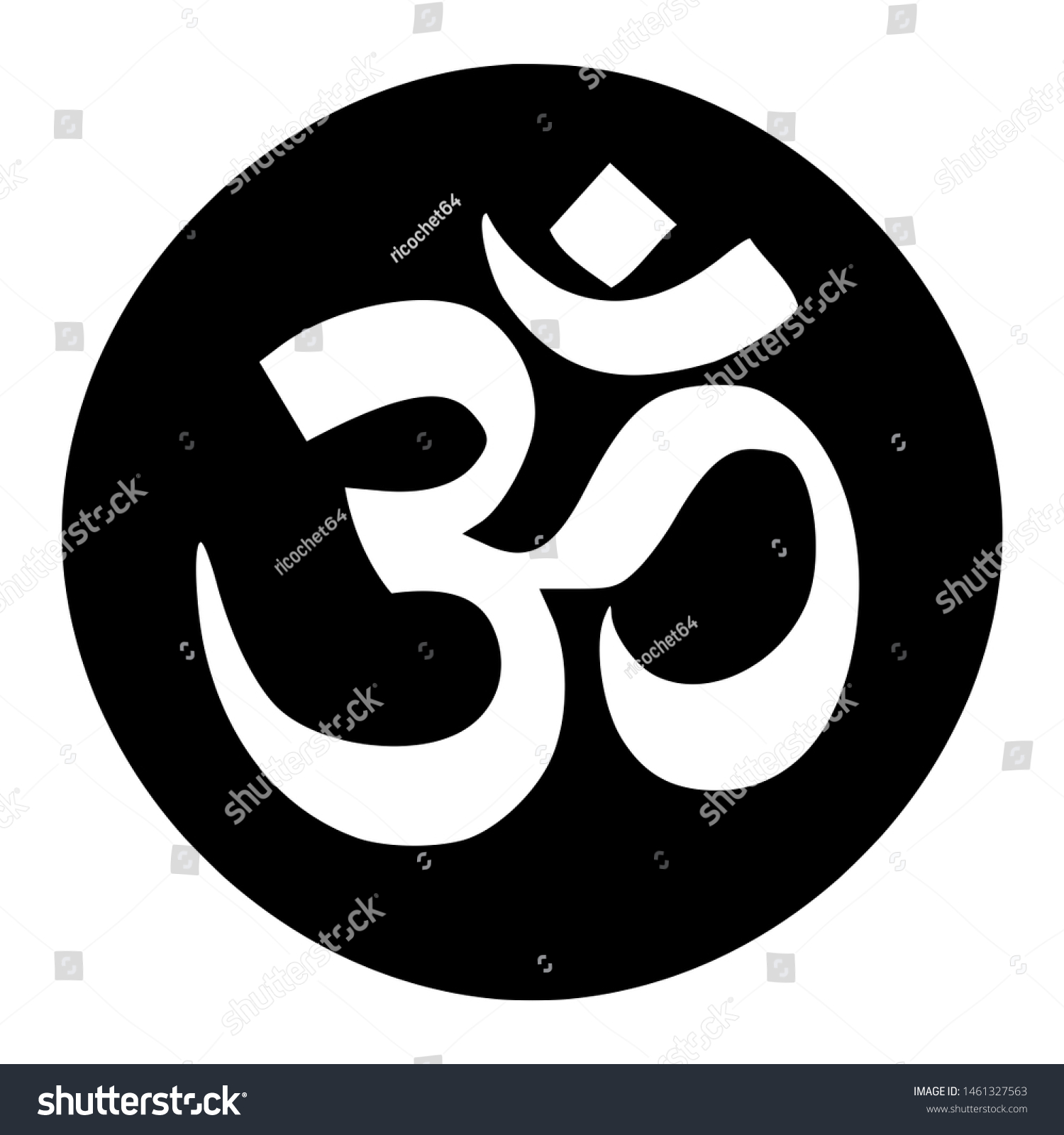 Om Symbol Icon Black Circle Stock Illustration 1461327563 | Shutterstock