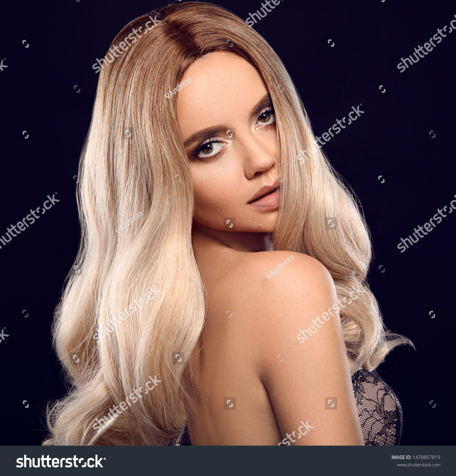 Ombre Blond Curly Hair Beauty Fashion Stock Photo Edit Now