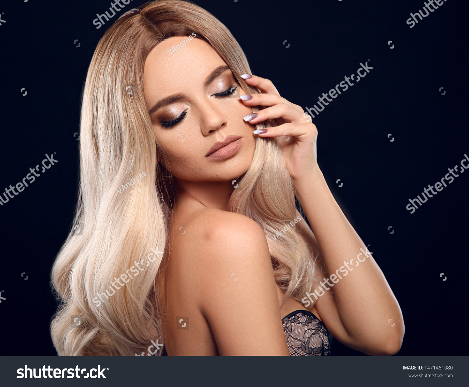 Ombre Blond Curly Hair Beauty Fashion Stock Photo Edit Now