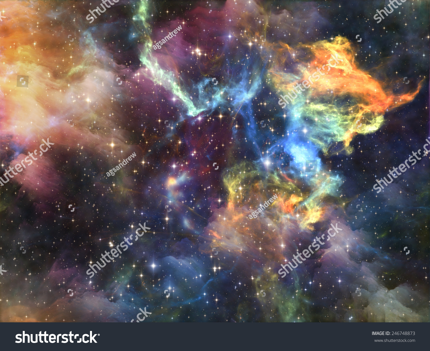 Once Upon A Space Series. Graphic Composition Of Fractal Clouds To ...