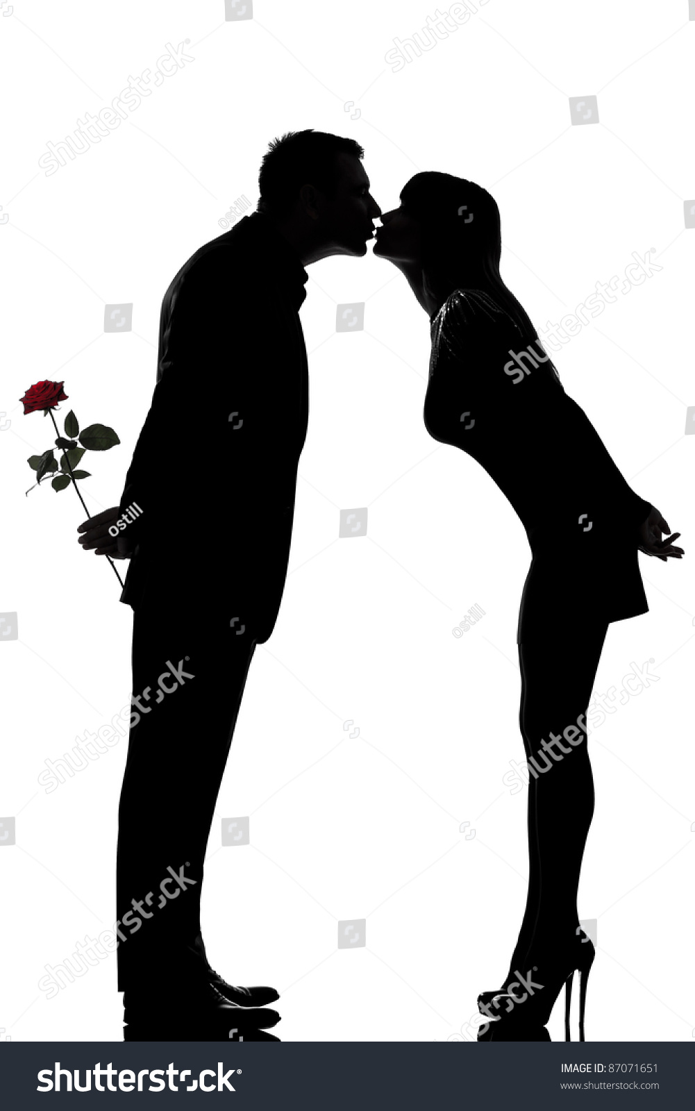 One Caucasian Couple Man Woman Kissing Stock Photo 87071651 - Shutterstock