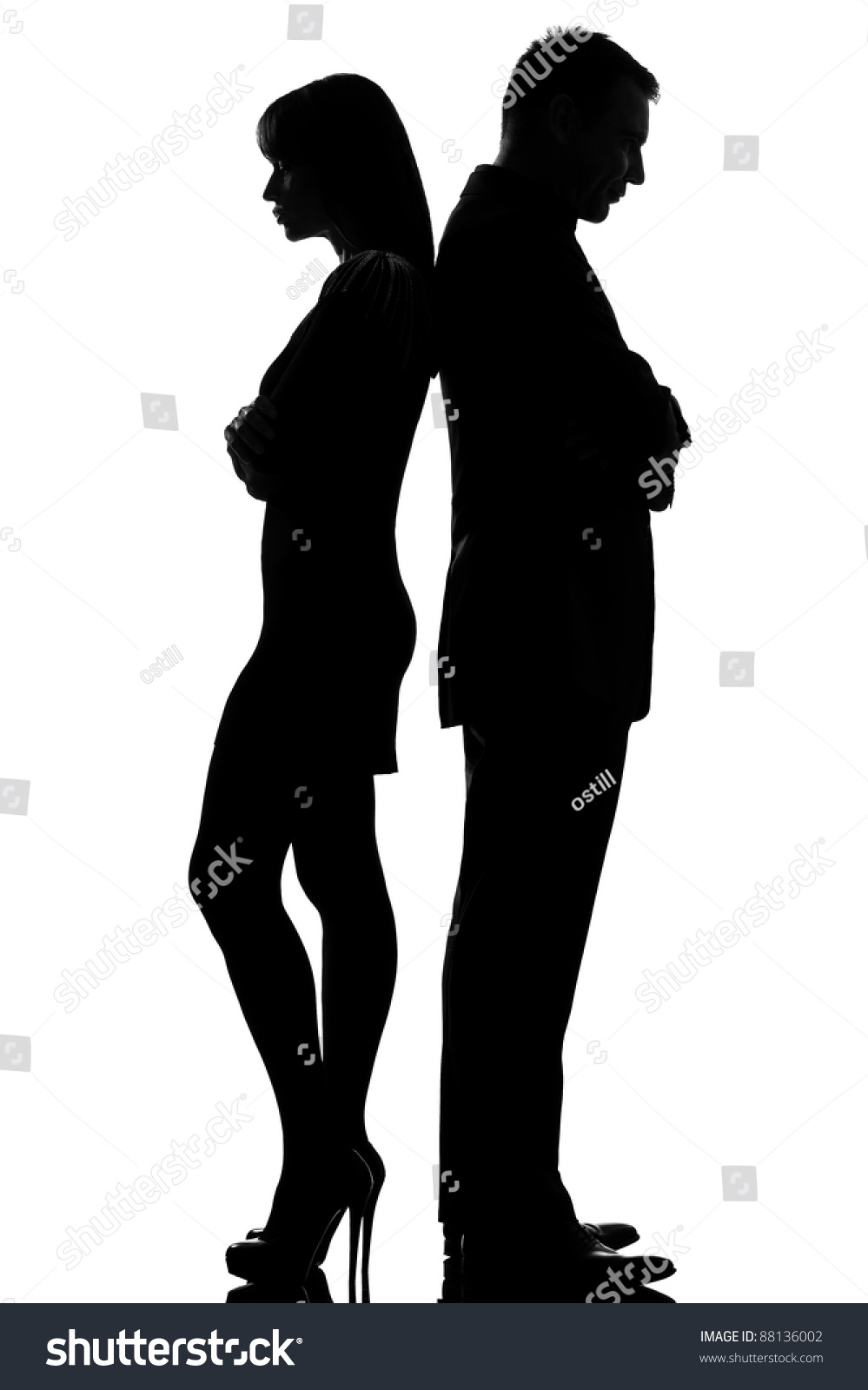 One Caucasian Couple Standing Back Back Stock Photo 88136002 - Shutterstock