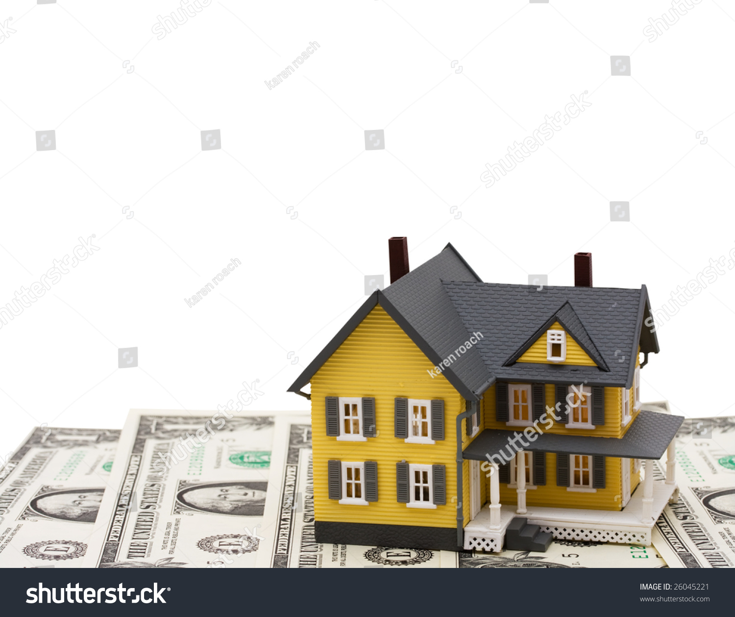 One Dollar Bills Model House Sitting Stock Photo Edit Now 26045221