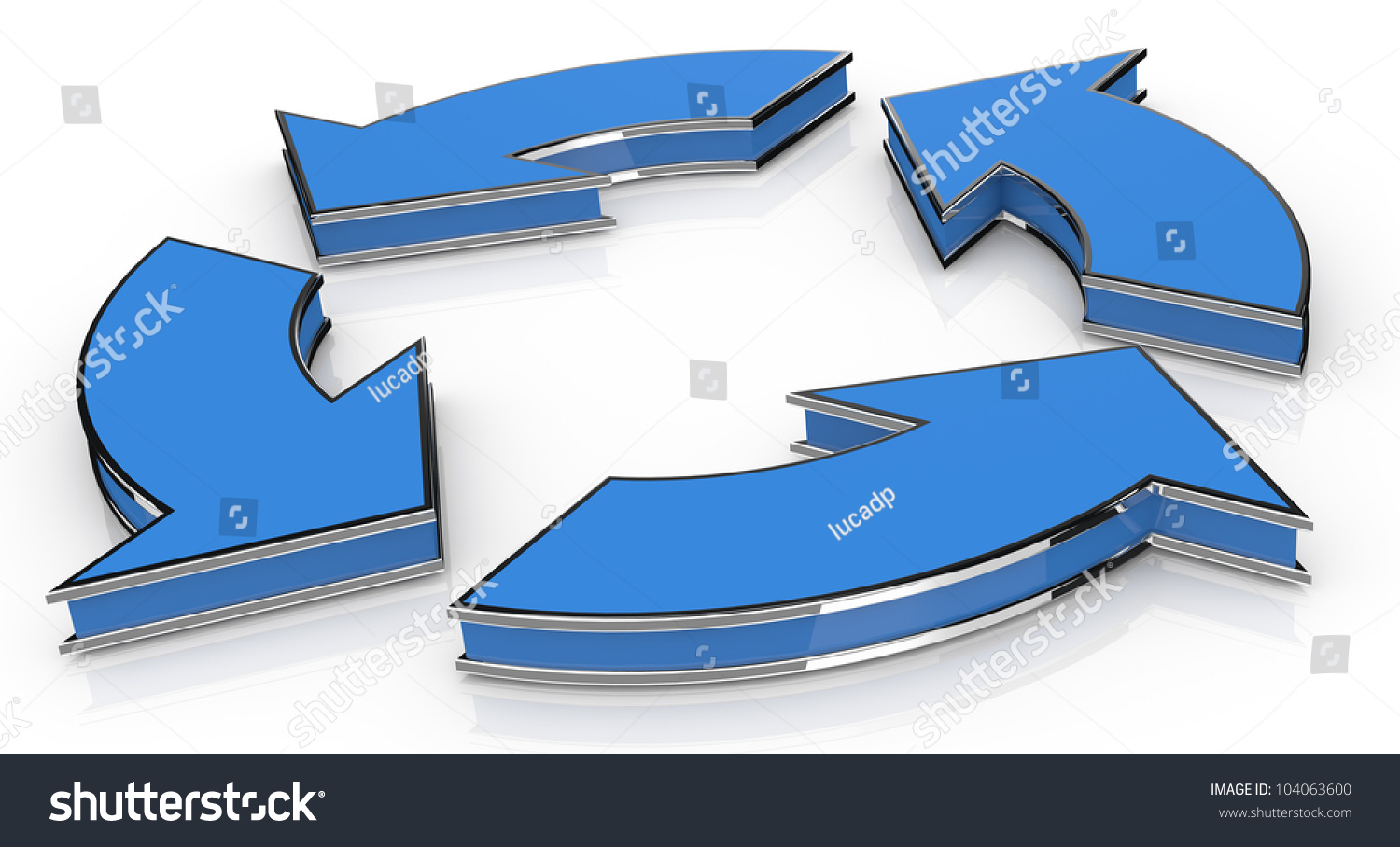 One Flow Chart Diagram With Chrome Border (3d Render) Stock Photo ...