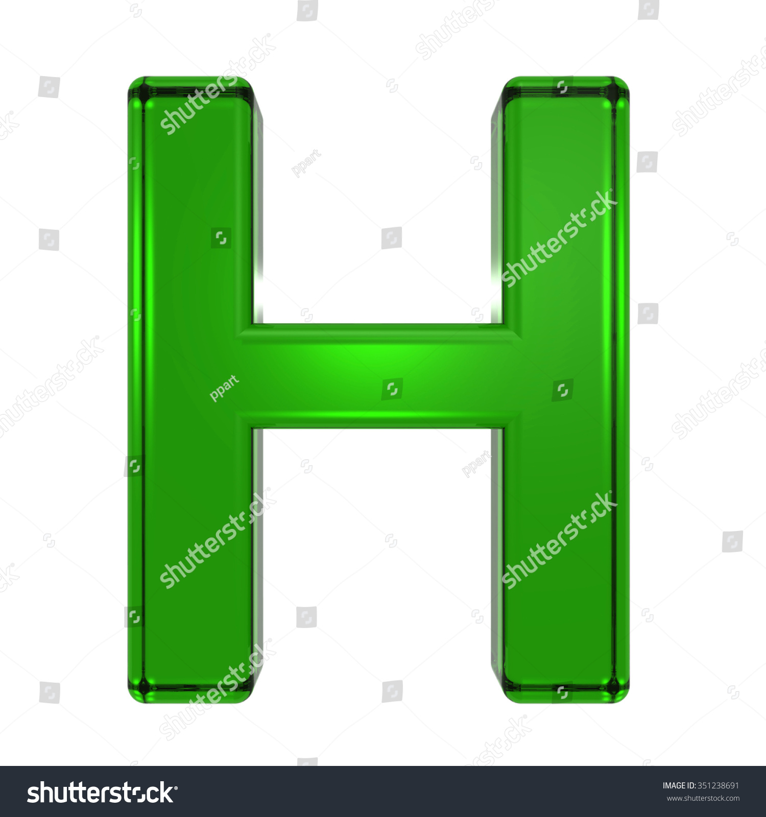 One Letter Emerald Alphabet Set Isolated Stock Illustration 351238691 ...