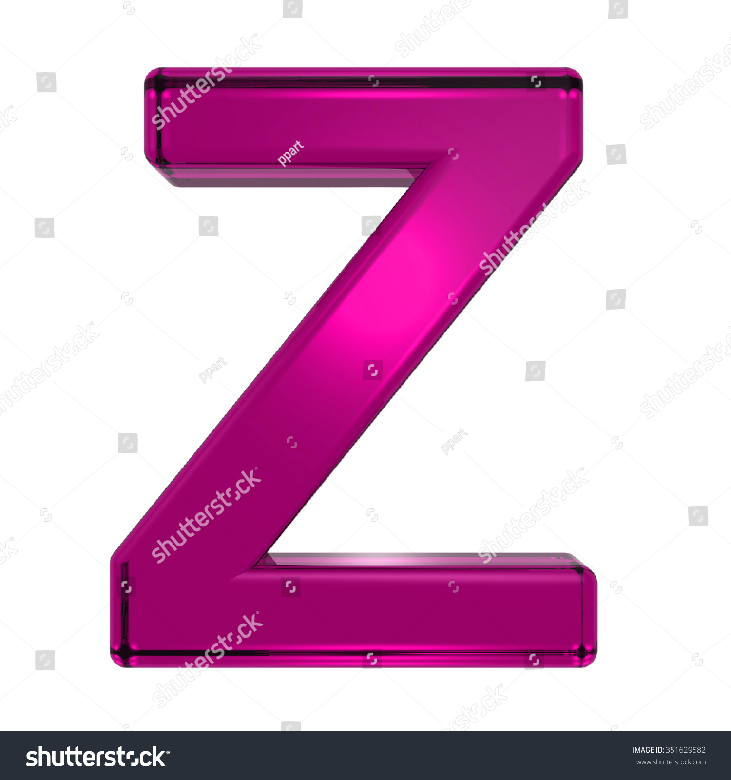 One Letter Pink Alphabet Set Isolated Stock Illustration 351629582