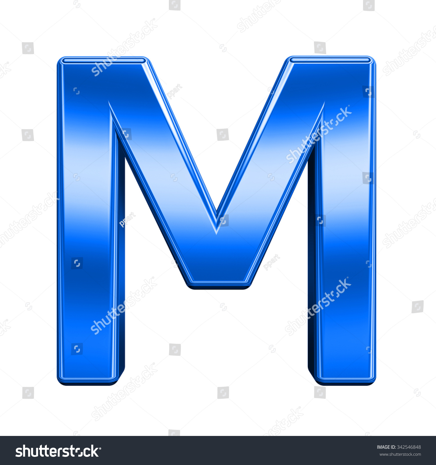 One Letter Shiny Blue Alphabet Set Stock Illustration 342546848 ...