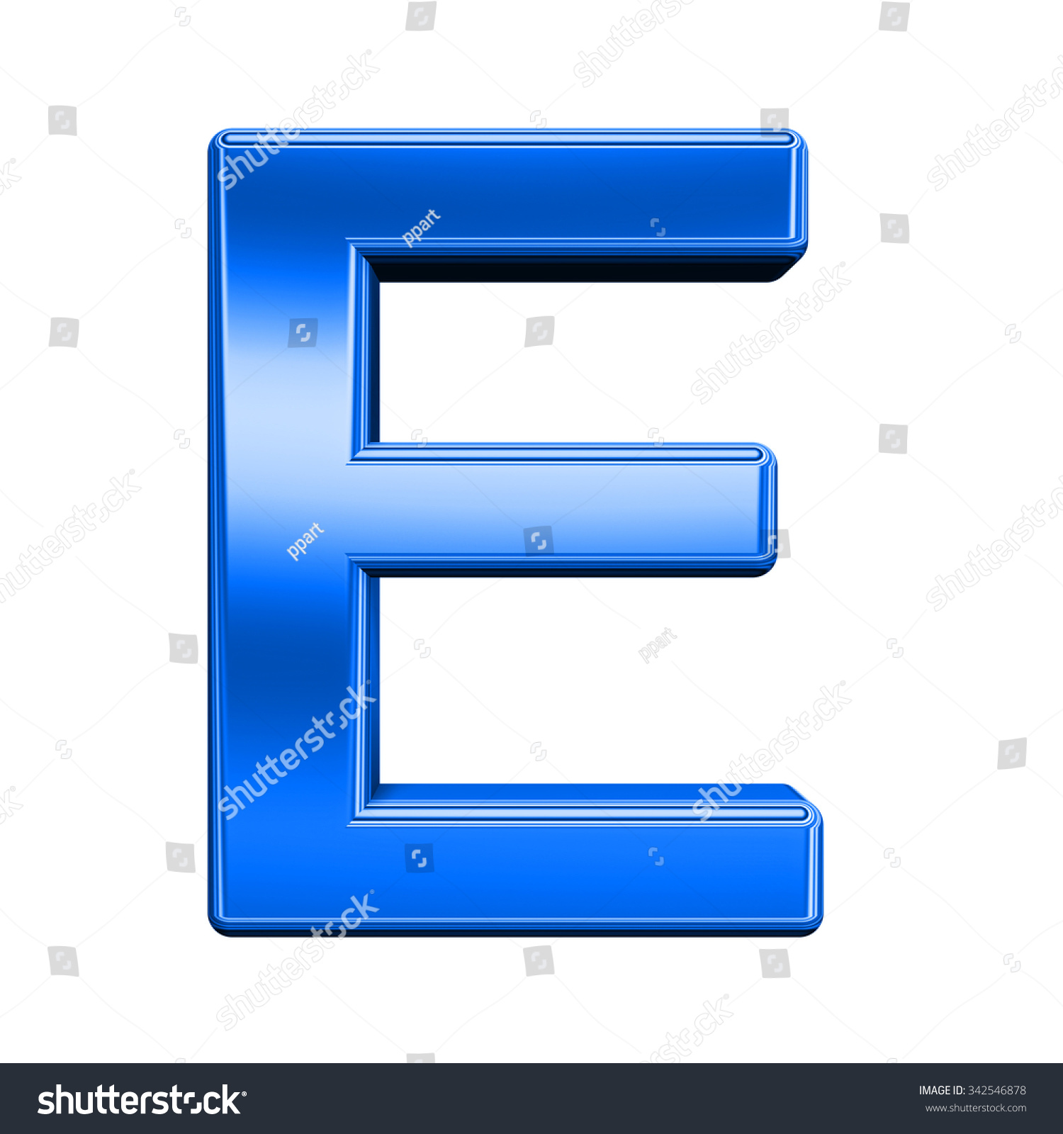 One Letter Shiny Blue Alphabet Set Stock Illustration 342546878