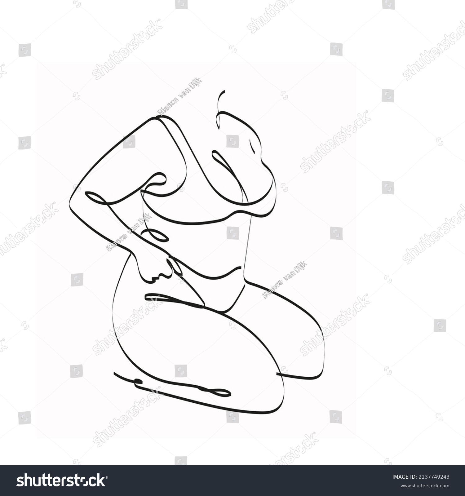 One Line Drawing Naked Women Stock Illustration Shutterstock