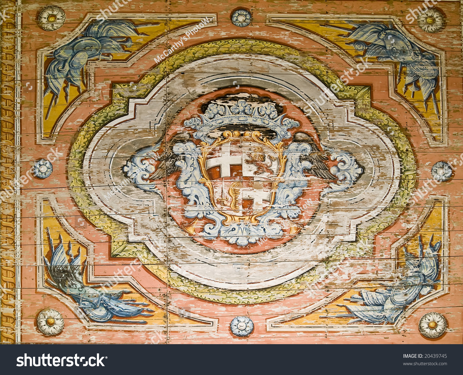 One Of Medieval Frescoes At Verdala Castle In Malta Stock Photo ...