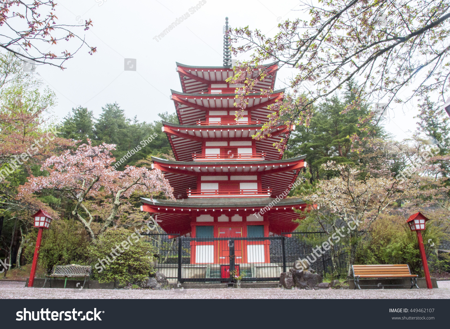 One Buddhist Temple Mount Fuji Japan Stock Photo Edit Now 449462107