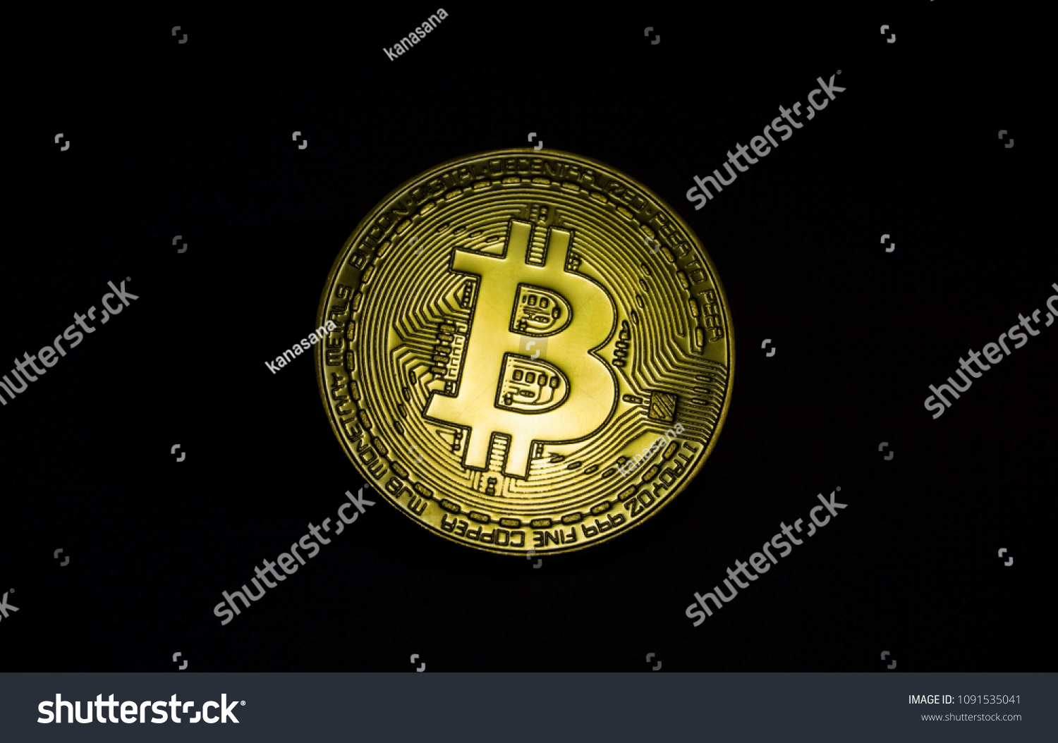 One Piece Bitcoin Black Background Stock Photo Edit Now