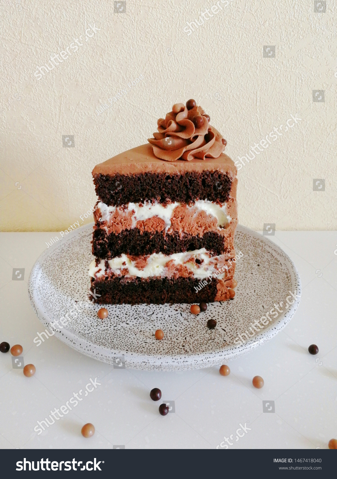 One Piece Doublechocolate Cake Stock Photo Edit Now