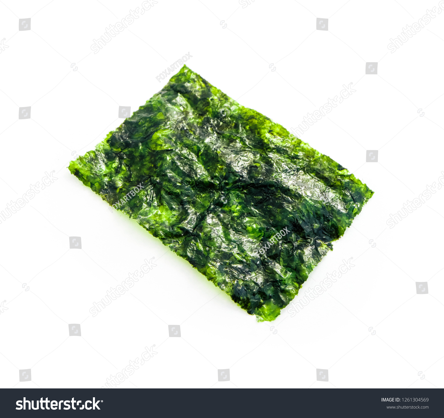 One Roasted Sheet Seaweed Isolated On Stock Photo Edit Now