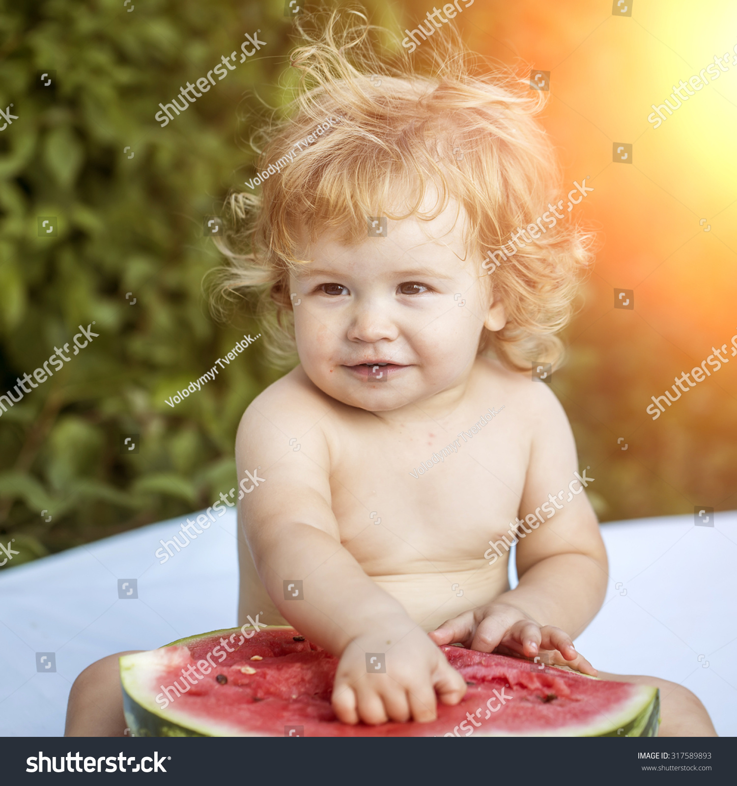 One Small Smiling Boy Blonde Curly Stock Photo Edit Now 317589893