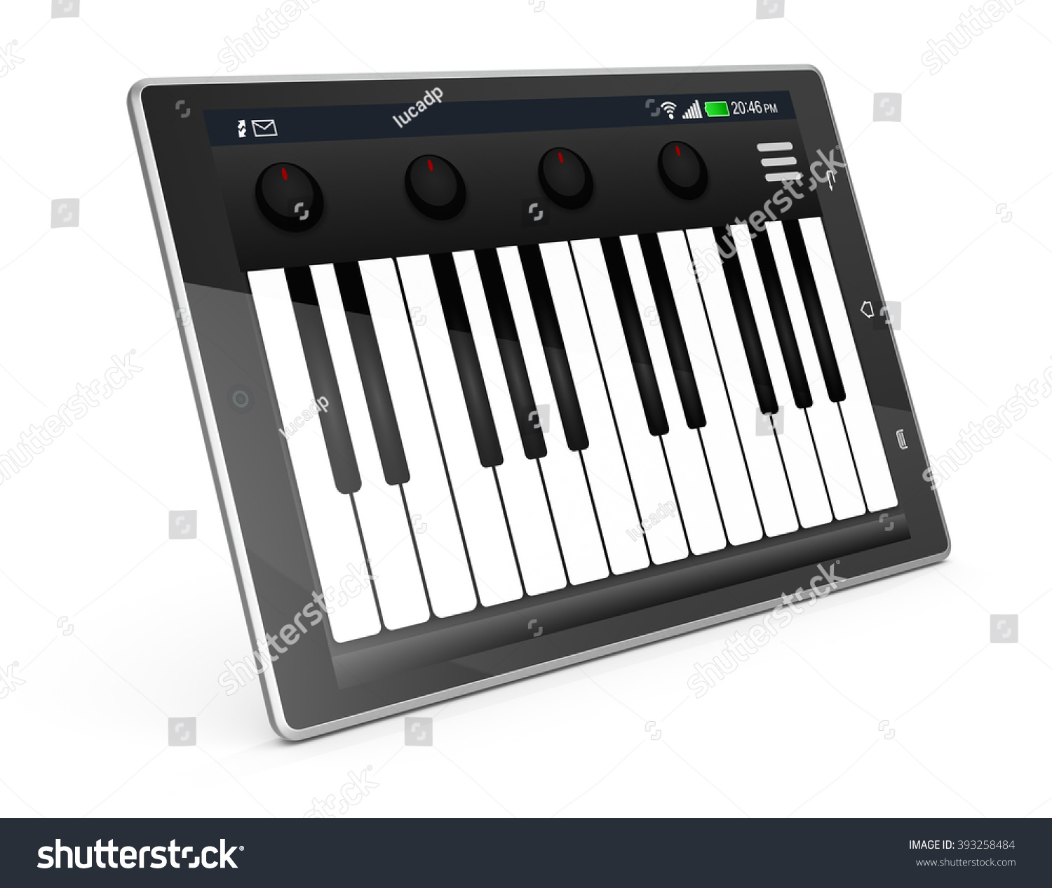 One Tablet Pc Piano App On Stock Illustration 393258484 Shutterstock