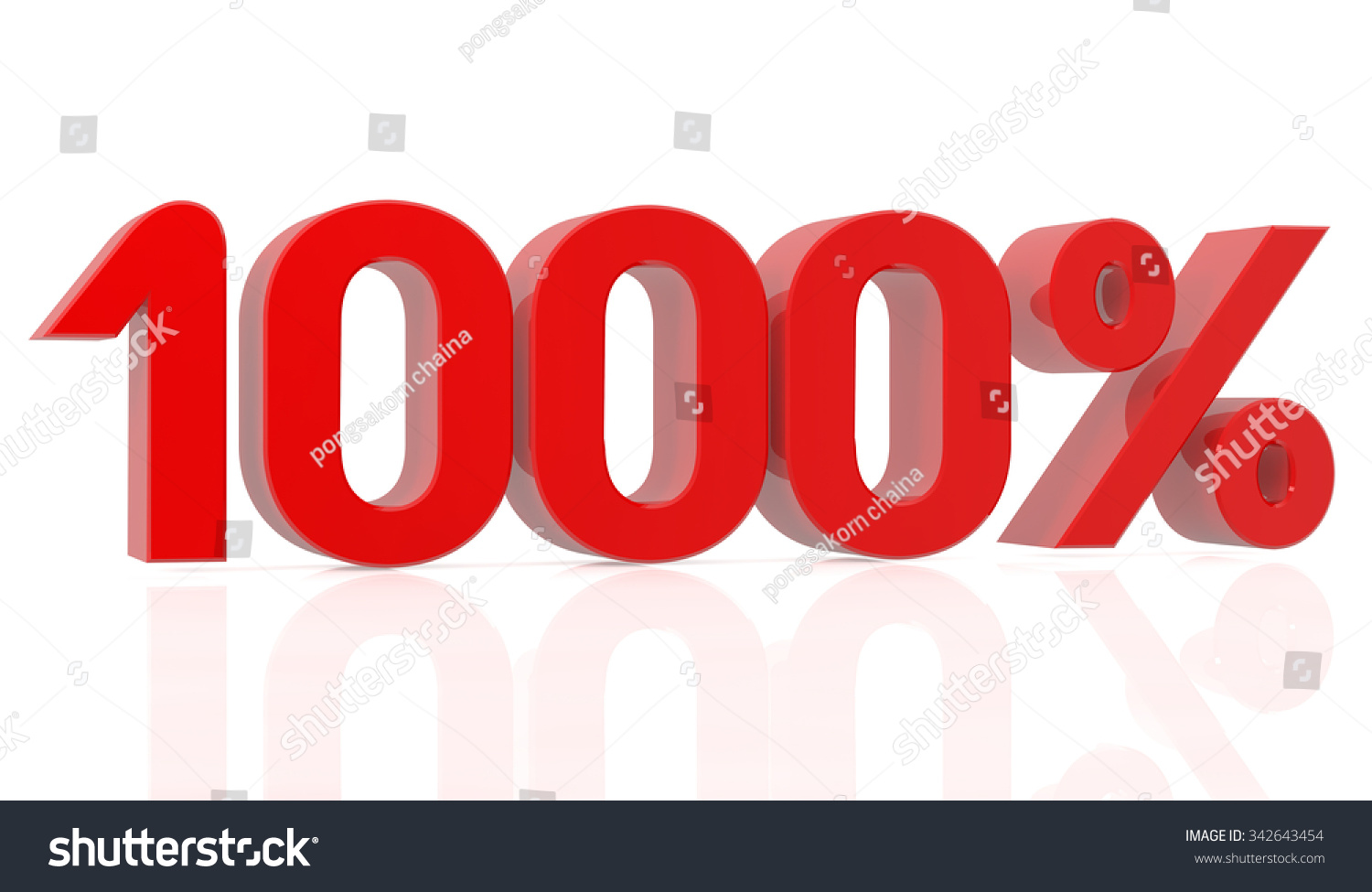 One Thousand Percent 3d Rendering Stock Illustration 342643454 ...