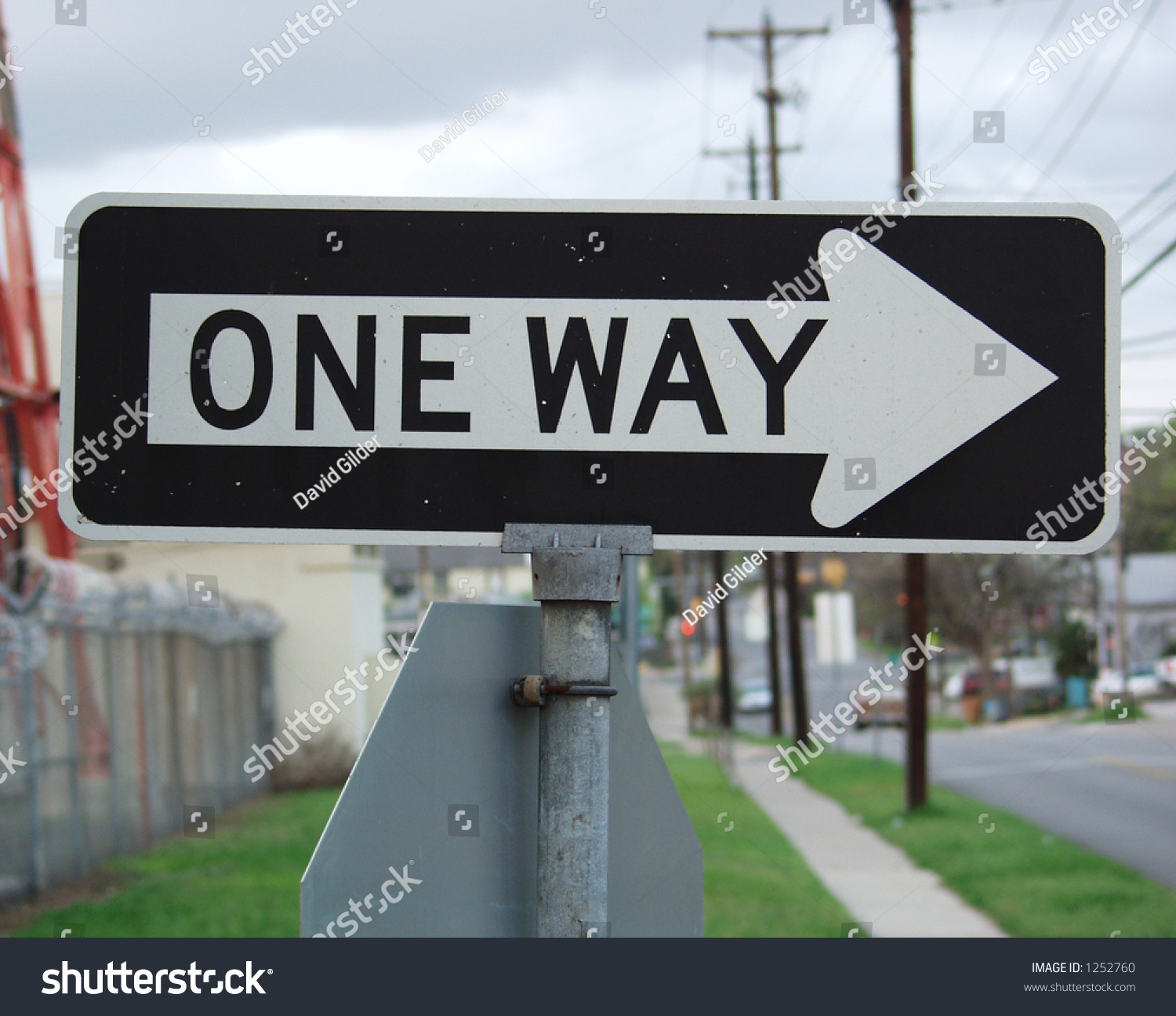 One Way Street Sign Urban Scene Stock Photo 1252760 - Shutterstock