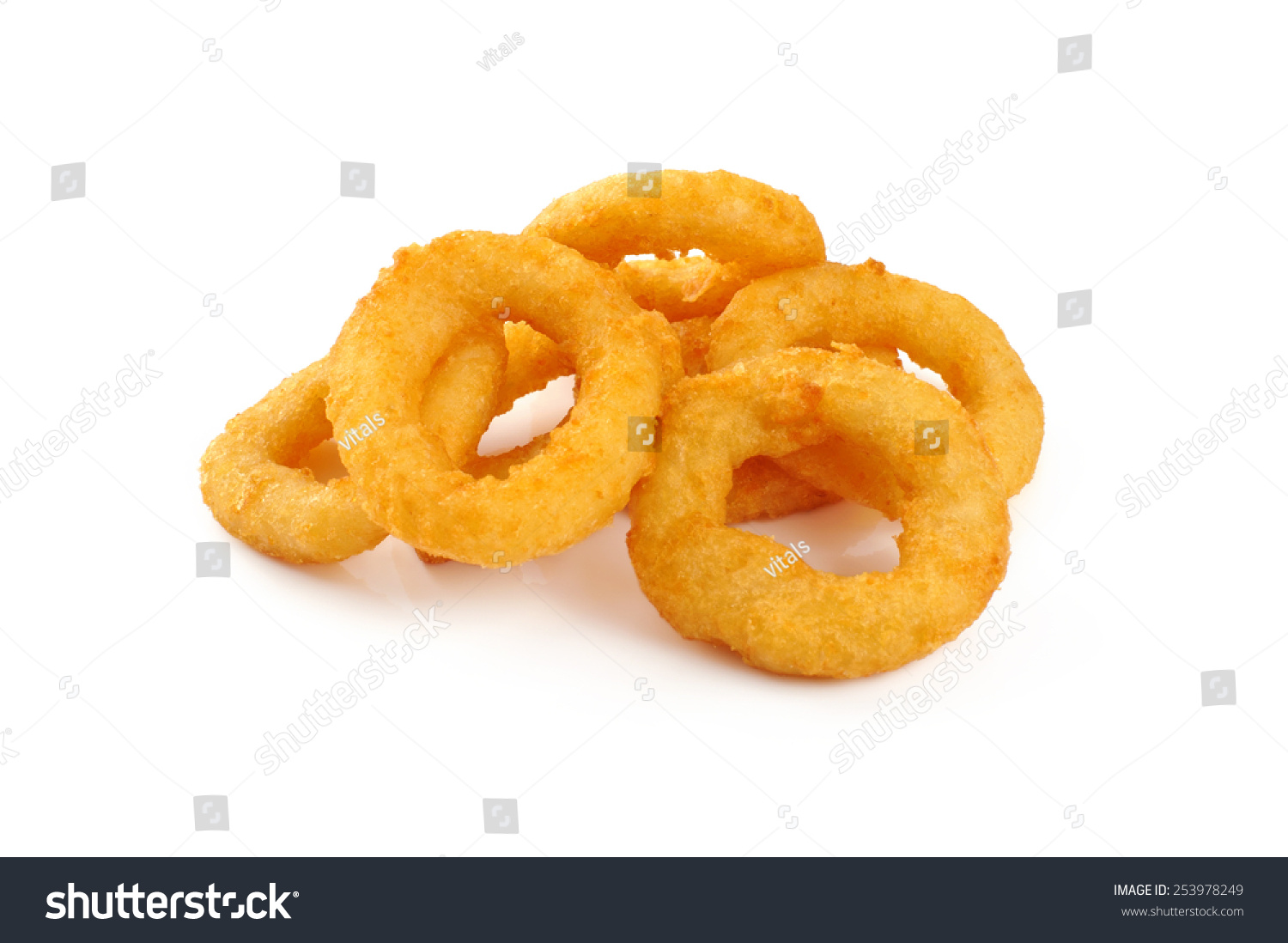 Onion Rings Isolated On White Background Stock Photo 253978249