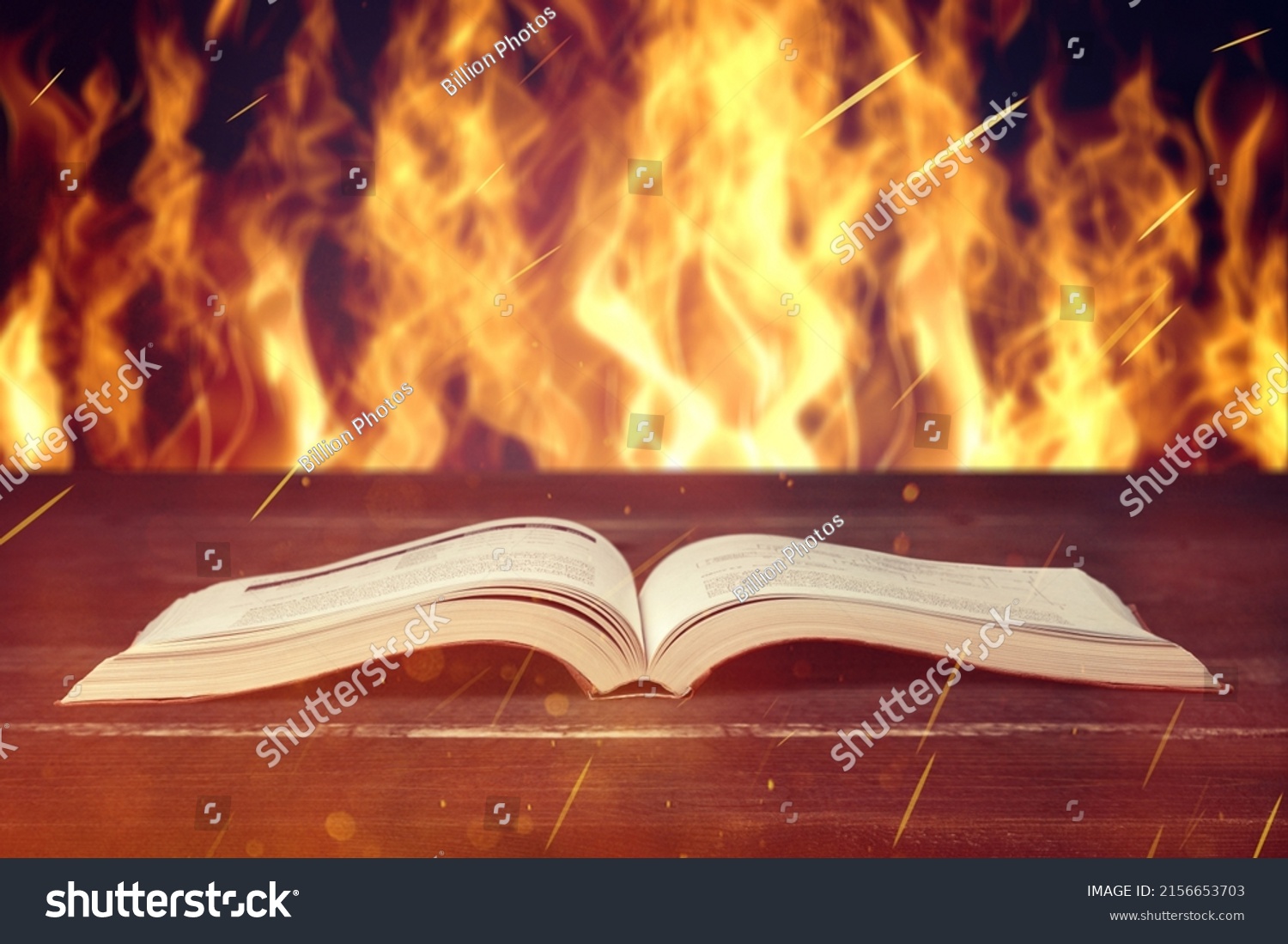 Open Book Flames Fire Concept Freedom Stock Photo 2156653703 | Shutterstock