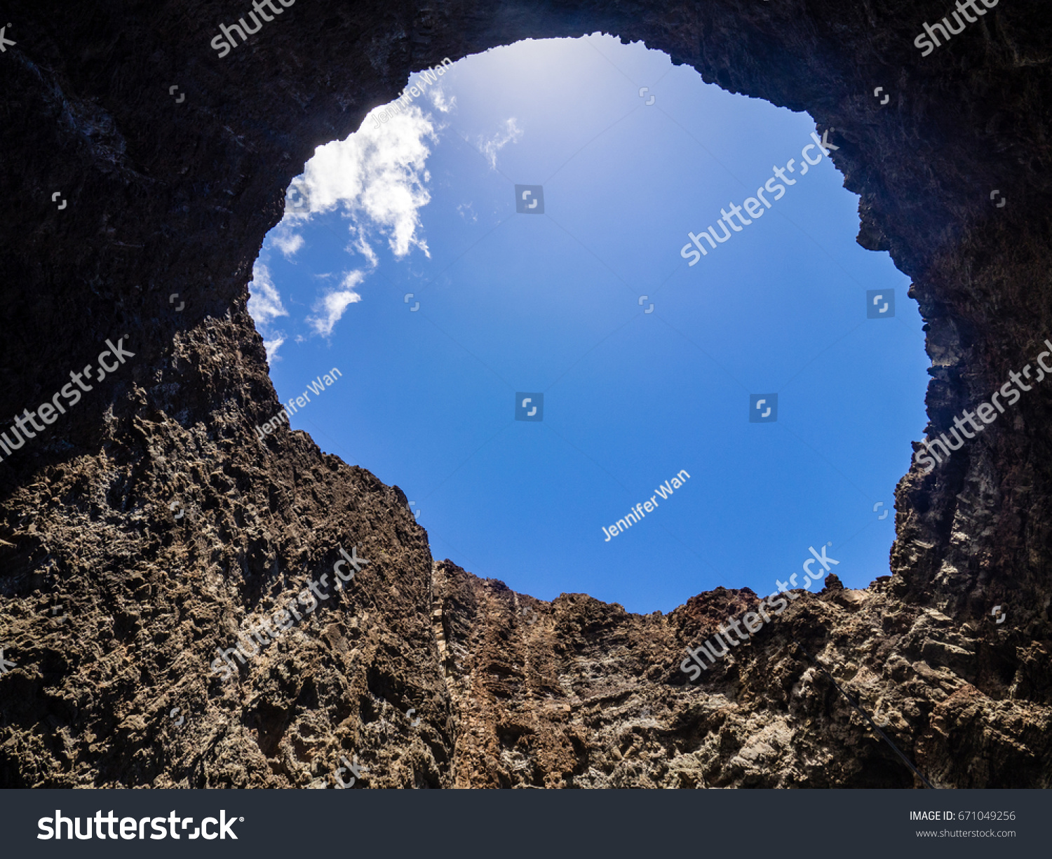 Open Ceiling Eye Napali Sea Cave Stock Photo (Edit Now) 671049256