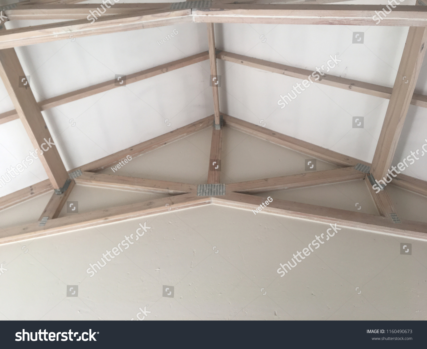 Open Ceiling White Washed Trusses Stock Photo Edit Now