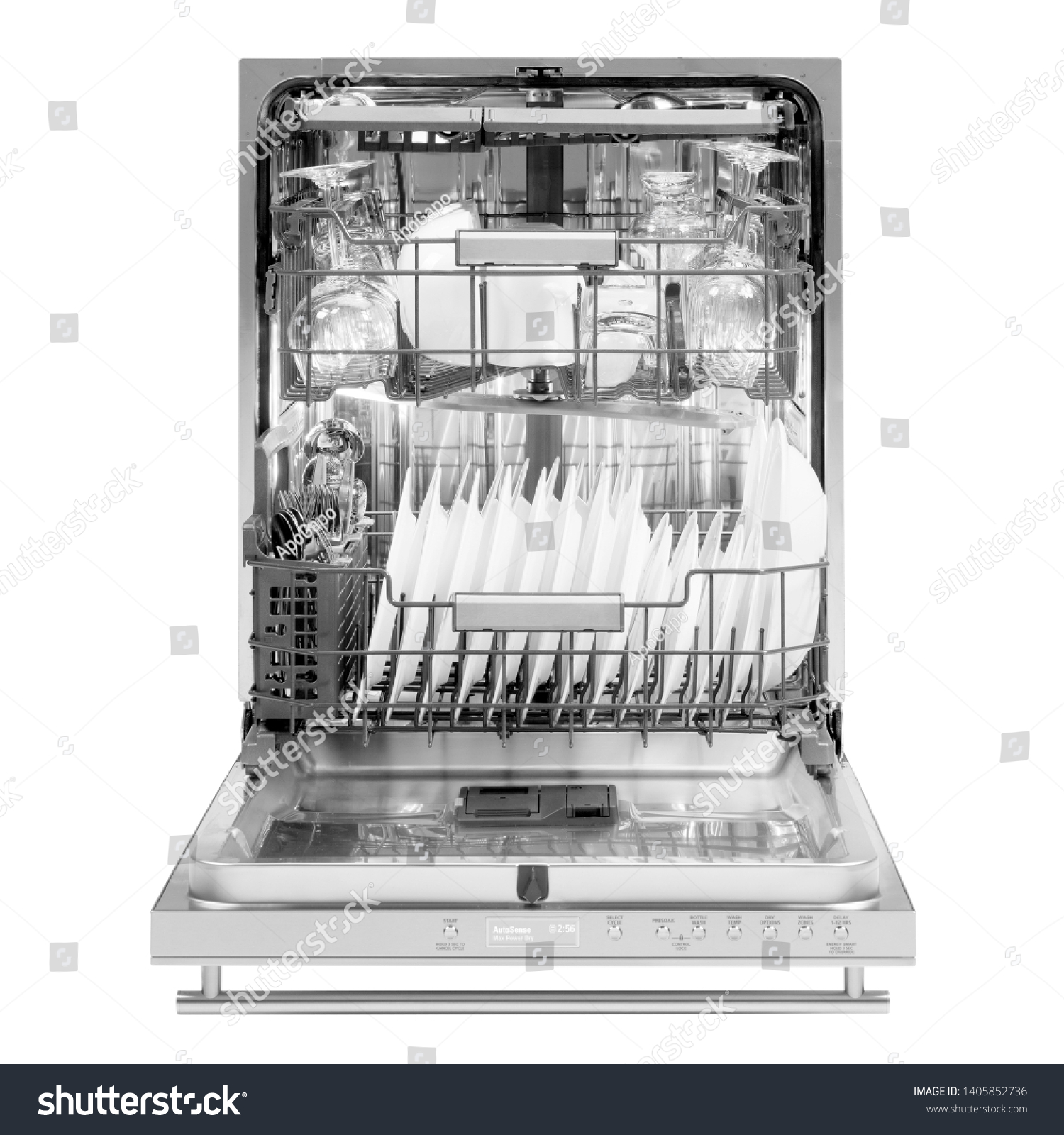 Open Dishwasher Isolated On White Modern Stock Photo Edit Now