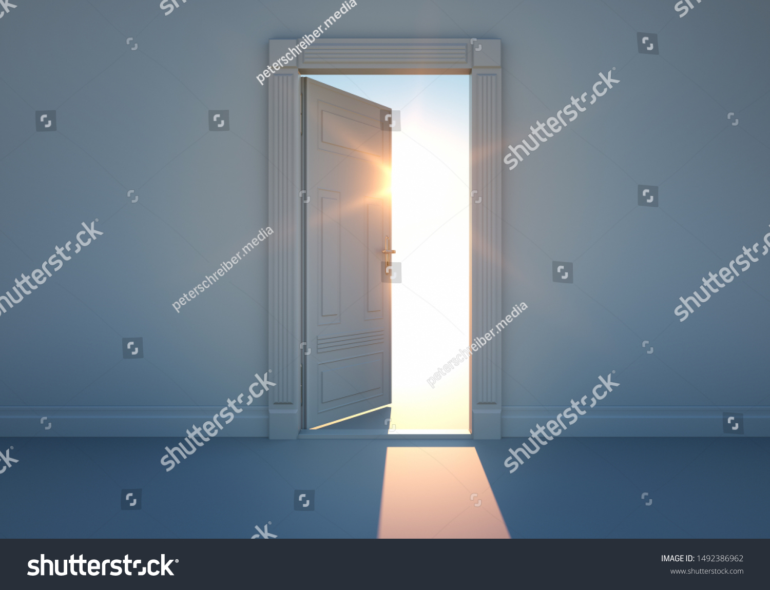 日差しの扉を開く 未来のコンセプト 3dイラスト のイラスト素材