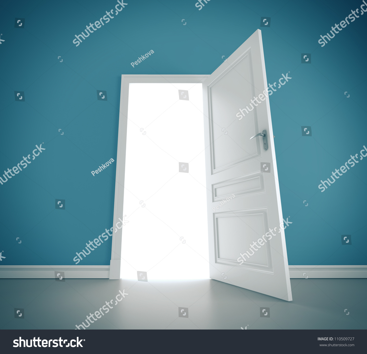 Open Doors In Blue Room Stock Photo 110509727 : Shutterstock