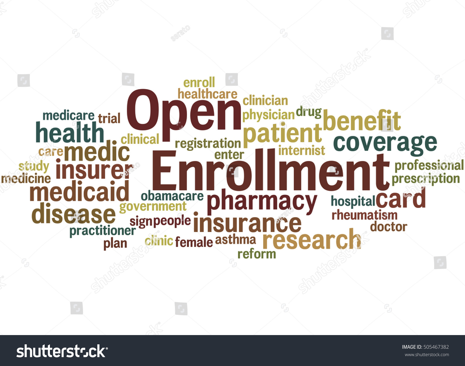 Open Enrollment Word Cloud Concept On Stock Illustration 505467382
