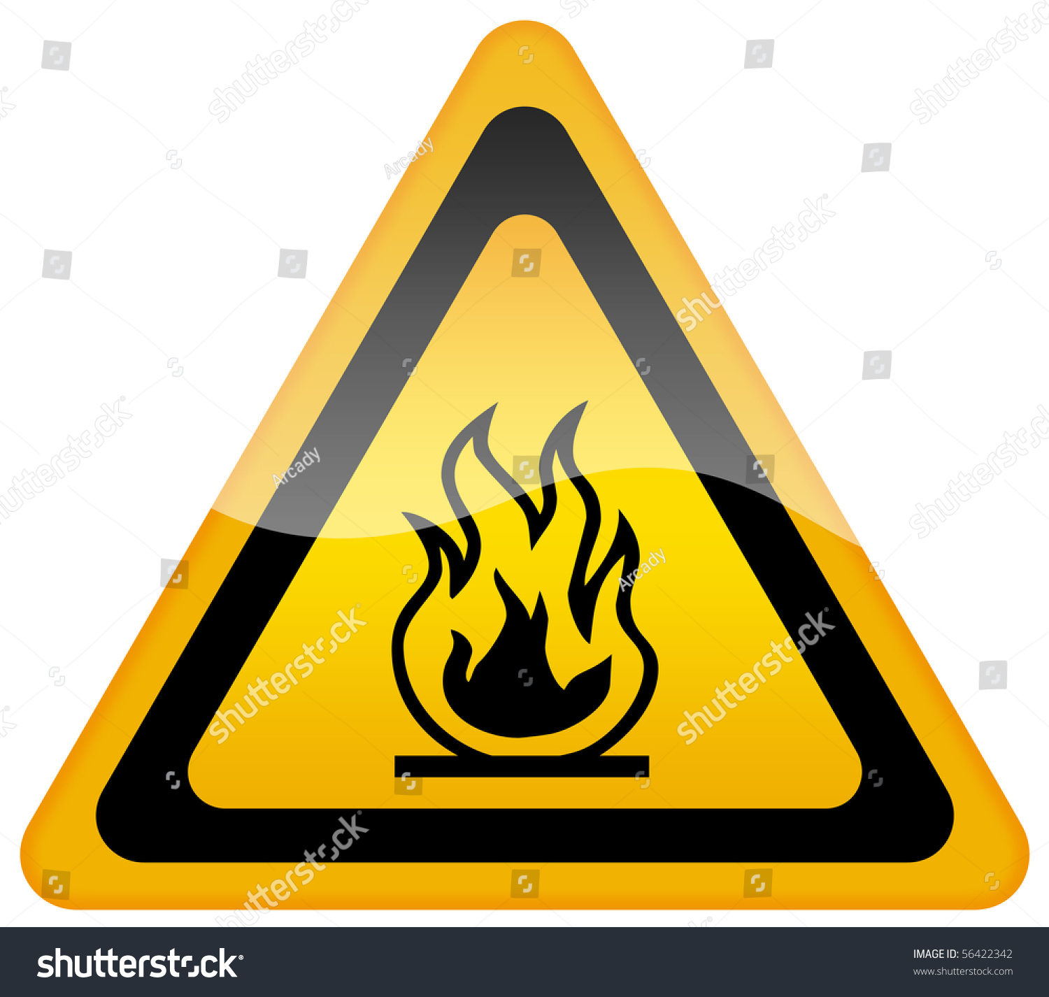 Open Flame Danger Sign Stock Photo 56422342 : Shutterstock