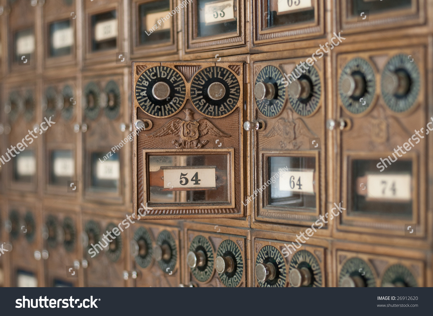 Open Mail Box In Vintage Rural Post Office Stock Photo 26912620 ...