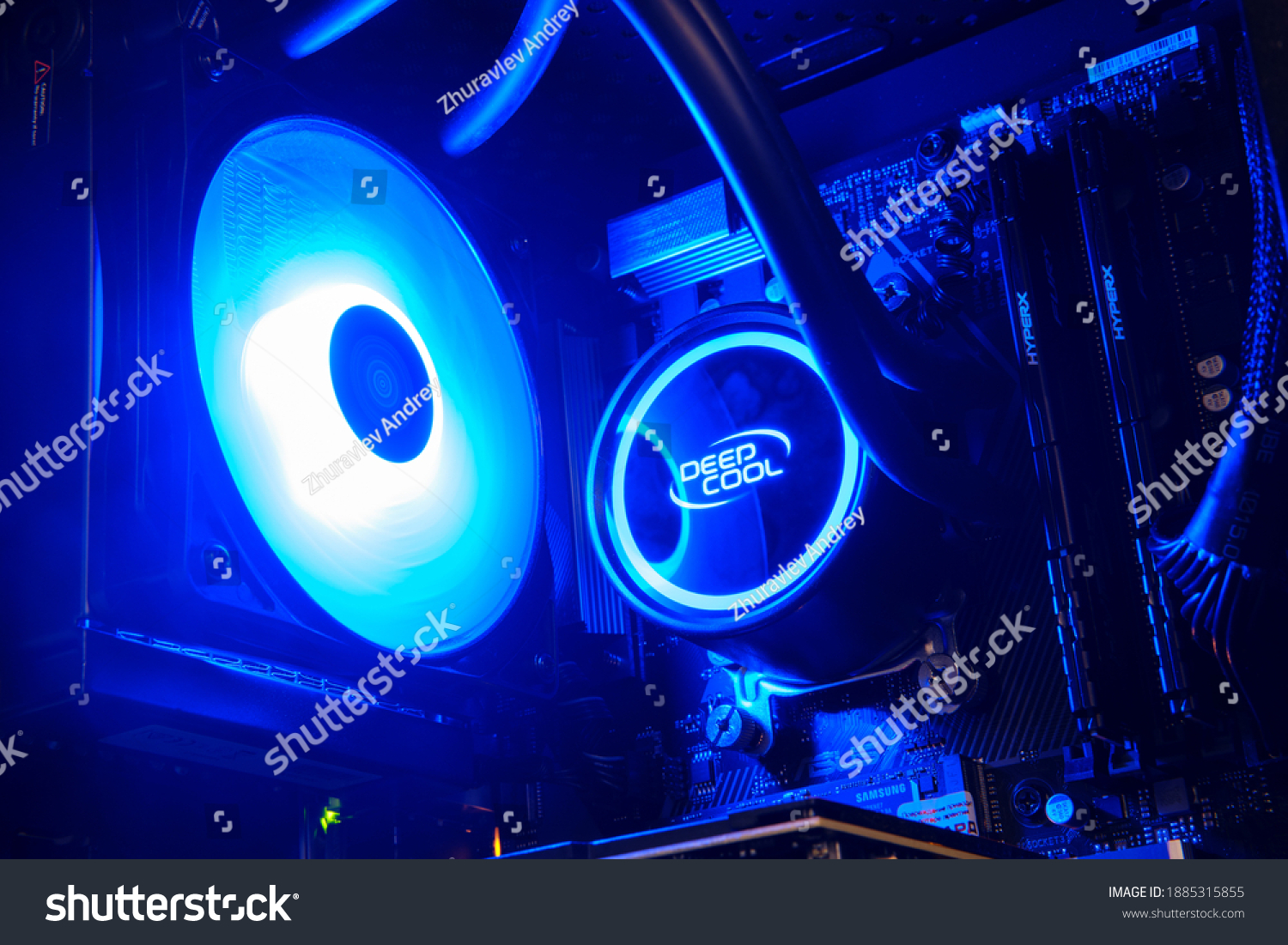 Open Pc System Unit Ice Blue Stock Photo Edit Now 1885315855