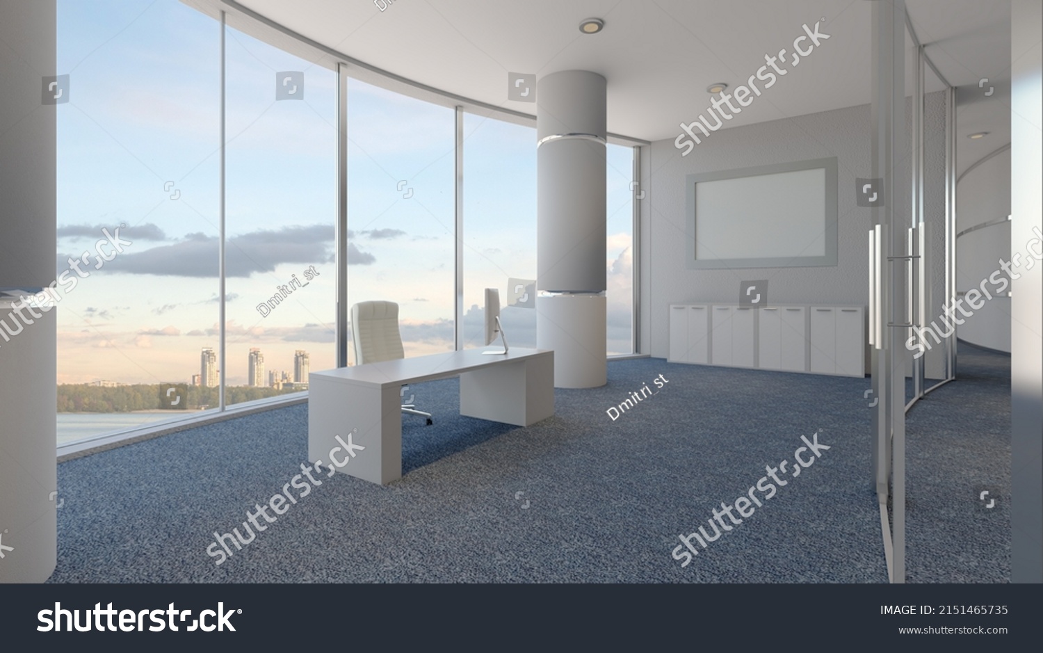 Open Space Office Interior Like Conference Stock Illustration ...