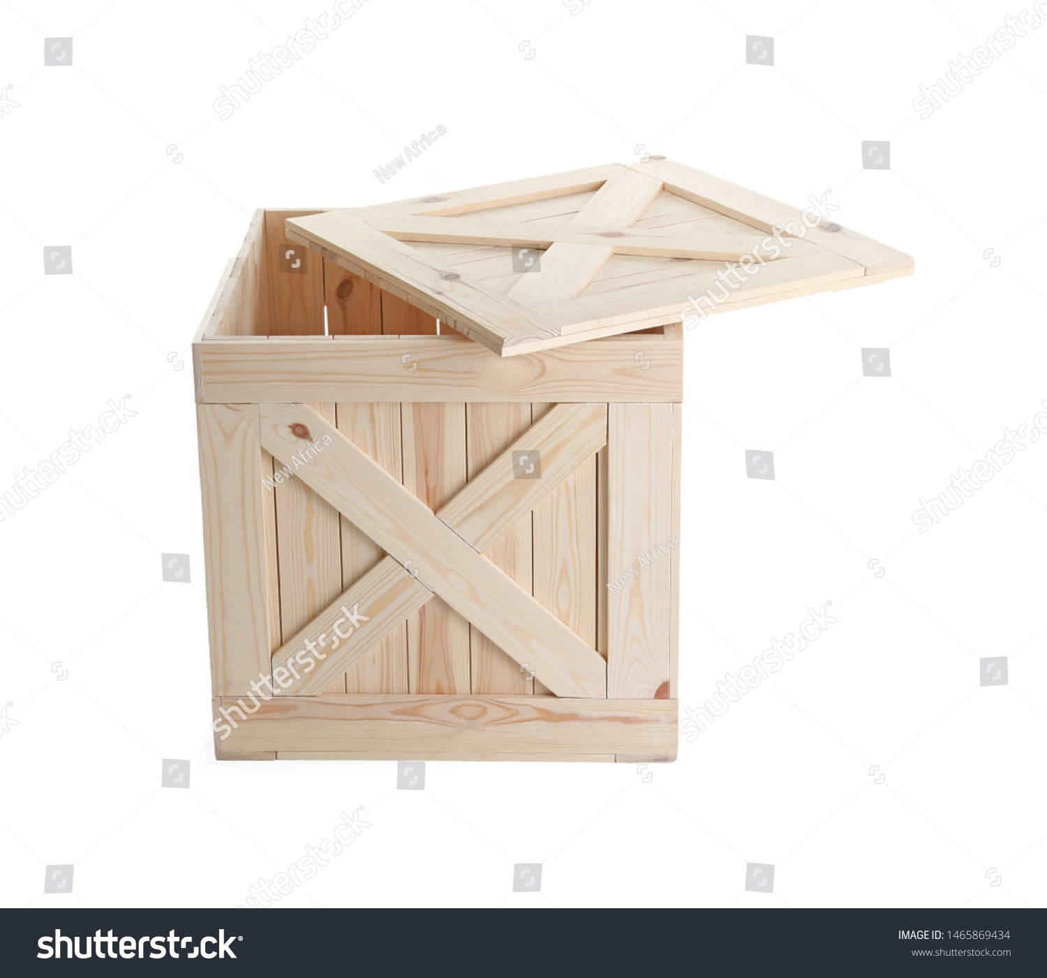 Open Wooden Crate Lid Isolated On Stock Photo 1465869434 Shutterstock