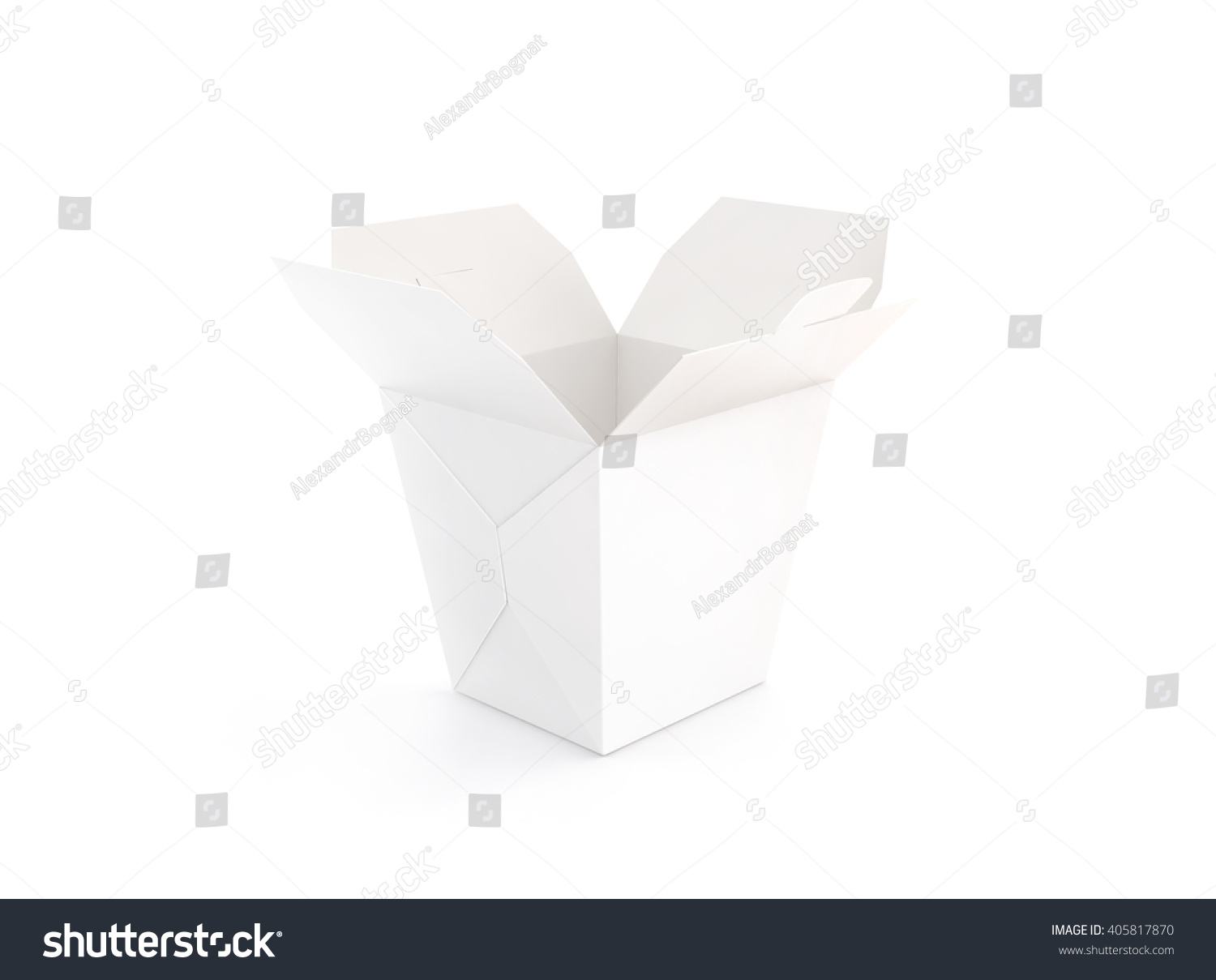 Opened Blank Wok Box Mockup Stand: stockillustratie 405817870