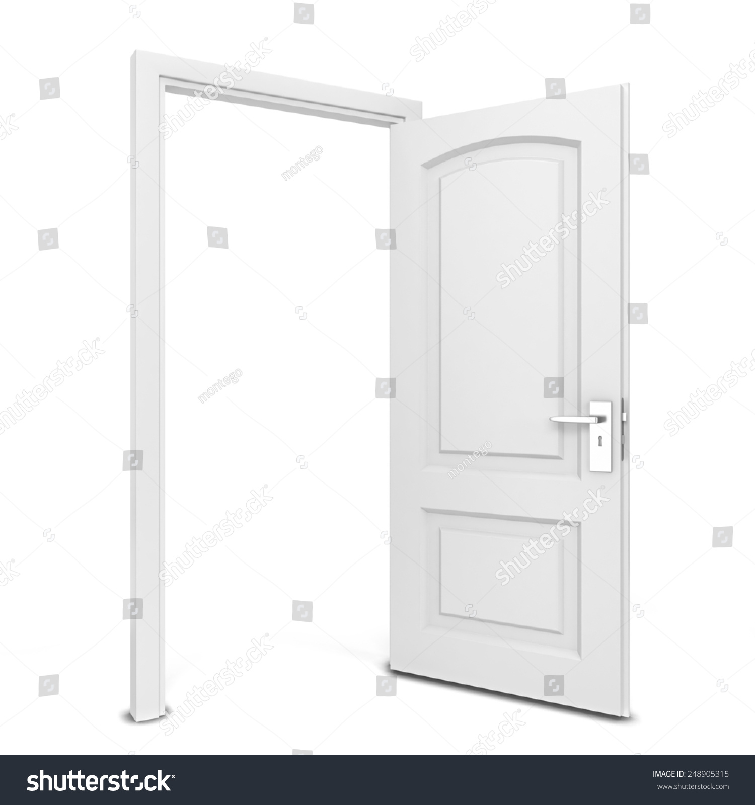 Opened Door 3d Illustration Isolated On Stock Illustration 248905315 ...