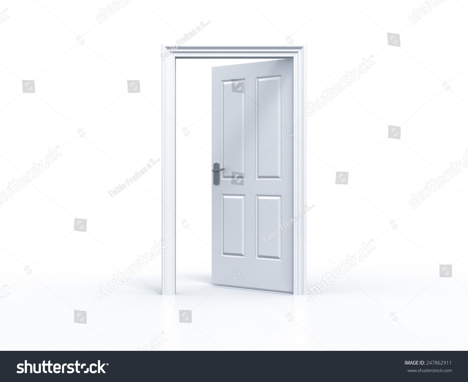 Opened Door White Background Stock Illustration 247862911 - Shutterstock