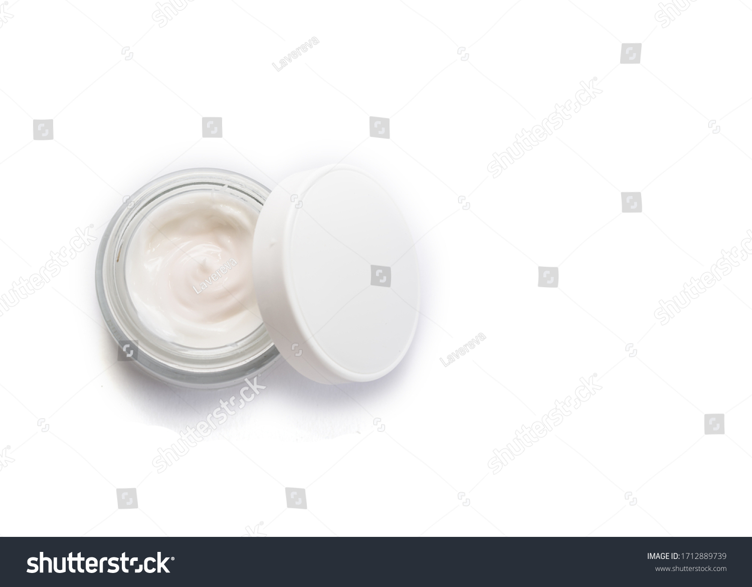 Opened Jar Facial Cream Isolated On Stock Photo 1712889739 