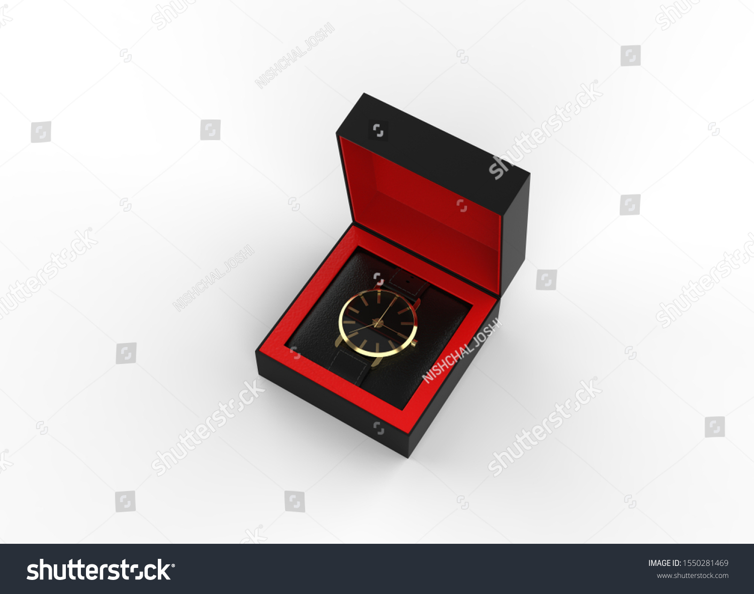 Download Opened Watch Box Mockup Template Isolated Stock Illustration 1550281469