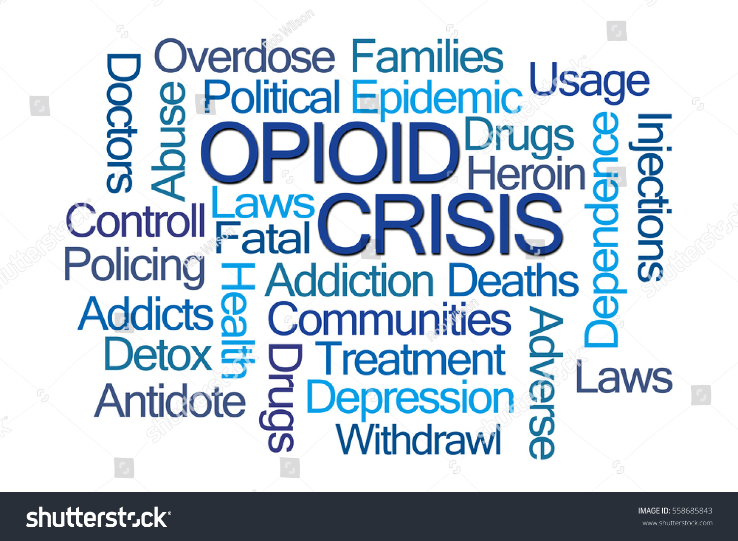 Opioid Crisis Word Cloud On White Stock Illustration 558685843 ...