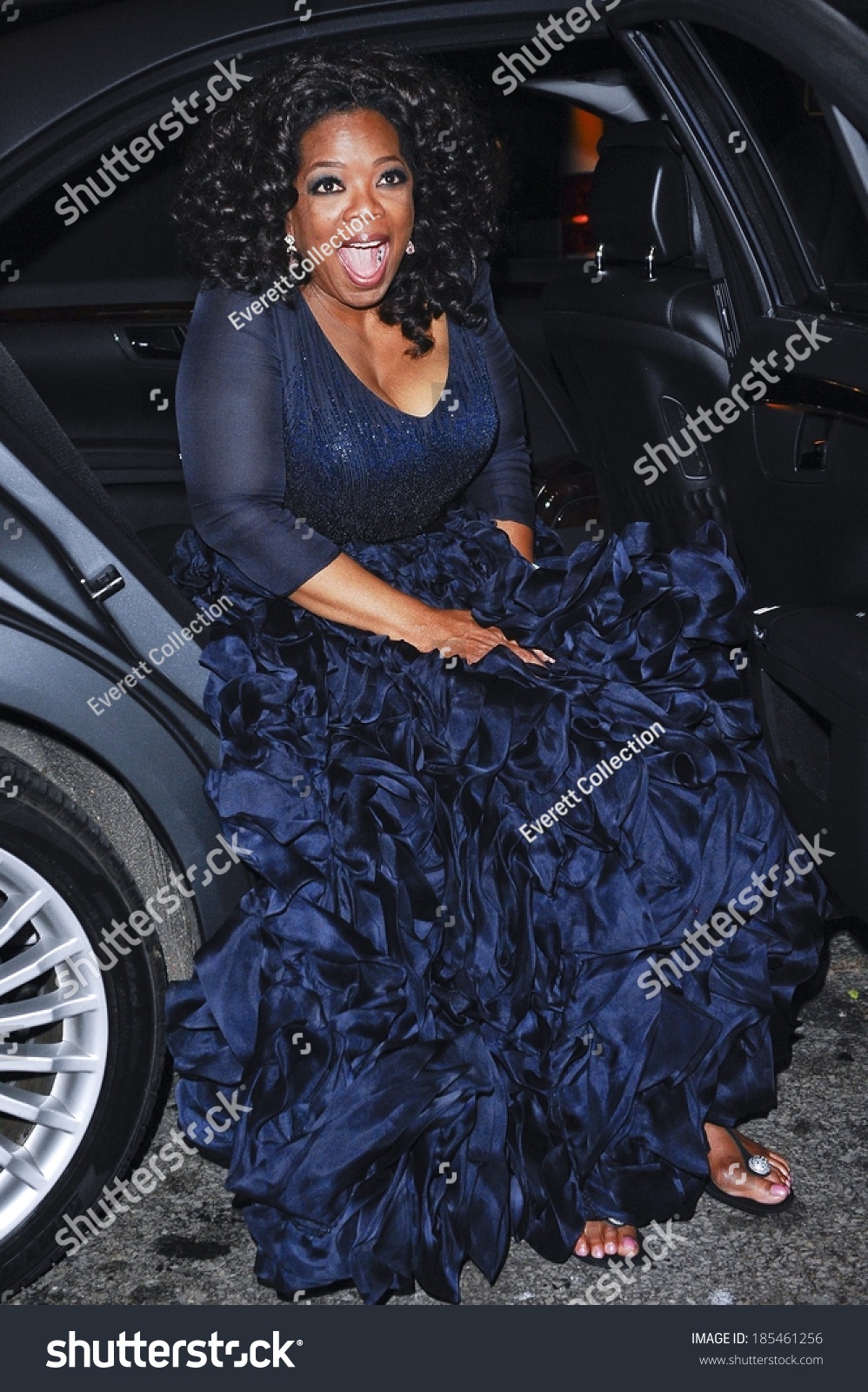 Oprah Winfrey Navy Silkorganza Oscar De Stock Photo Edit Now 185461256