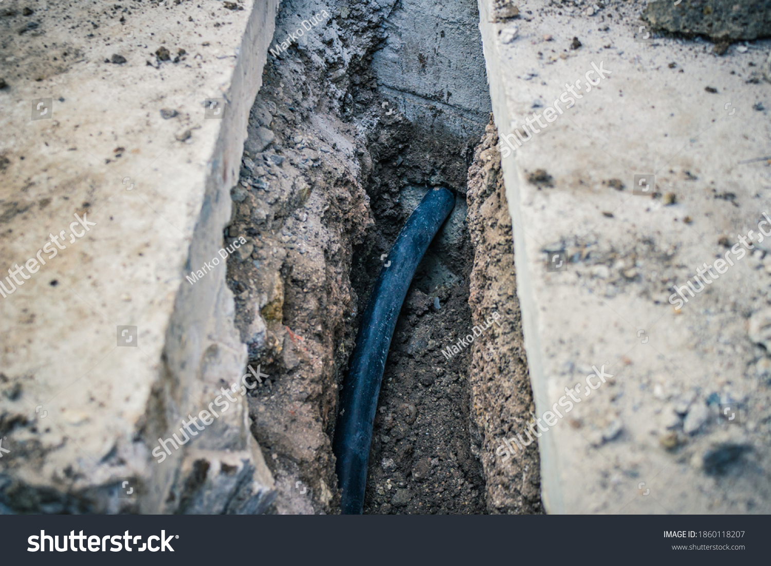 Optical Cable Excavated Trench Deep Ground Stock Photo (Edit Now ...