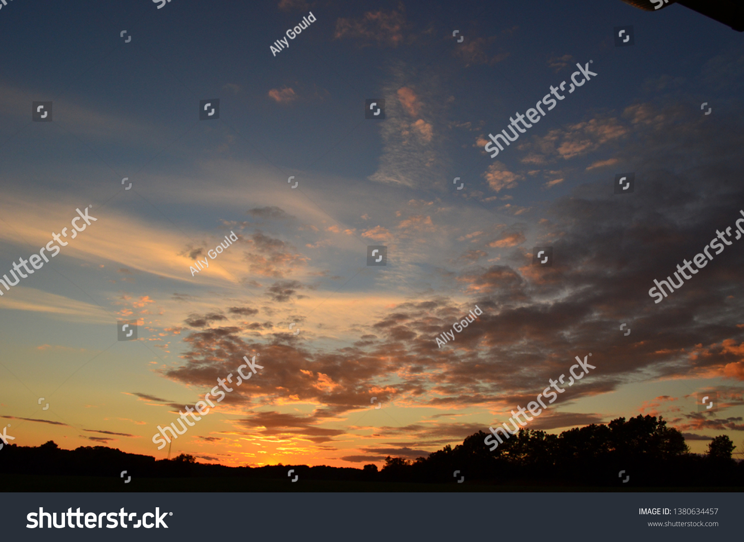 Orange Blue Sunset Sky Stock Photo 1380634457 | Shutterstock